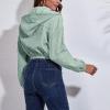 tuduoms Women's Zip Up Cropped Hoodies Long Sleeves Sweatshirts Trendy Corduroy Jackets Cute Workout Crop Tops for Teen Girls view 3