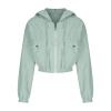 tuduoms Women's Zip Up Cropped Hoodies Long Sleeves Sweatshirts Trendy Corduroy Jackets Cute Workout Crop Tops for Teen Girls view 4