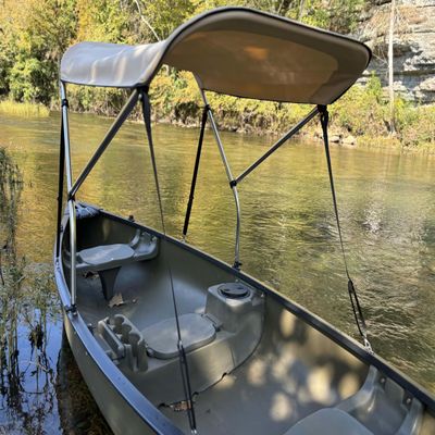 Cypress Rowe Outfitters Beige 3' by 6' Canoe / Kayak Sun Shade/Canopy Bimini Top, Provides 20 Percent More Shade than our Standard Sun Shade for Ultimate Comfort when canoing or kayaking
