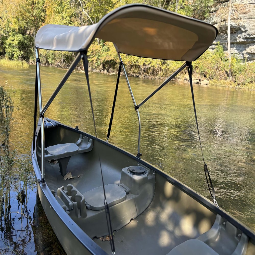 Cypress Rowe Outfitters Beige 3' by 6' Canoe / Kayak Sun Shade/Canopy Bimini Top, Provides 20 Percent More Shade than our Standard Sun Shade for Ultimate Comfort when canoing or kayaking