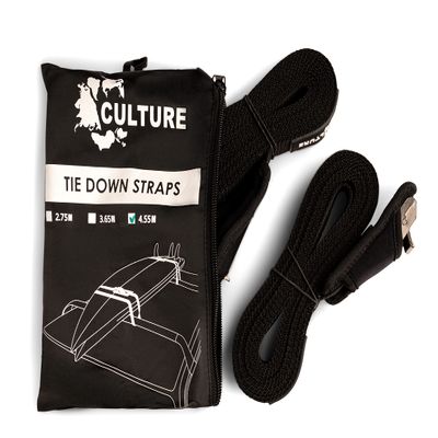 Culture Supply Tie Down Straps 15ft - Surfboard, Longboard, SUP, Paddleboard, Kayak, Canoe, Surf, fits All Vehicles with Roof Racks
