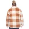 white mark Women's Plus Size Plaid Shacket with Front Pockets and Button Closure view 3