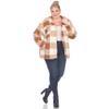 white mark Women's Plus Size Plaid Shacket with Front Pockets and Button Closure view 4