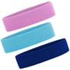 3 Pack Men & Women Sweatband Headband Terry Cloth Moisture Wicking for Sports Tennis Gym Work Out (Purple,Sky Blue,Blue) view 1