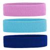 3 Pack Men & Women Sweatband Headband Terry Cloth Moisture Wicking for Sports Tennis Gym Work Out (Purple,Sky Blue,Blue) view 2