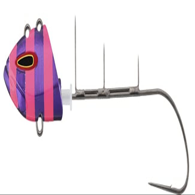 JACKALL Anchovy Dragon Tenya Replacement Hook, No. 80, Purple/Pink Glow Stripe