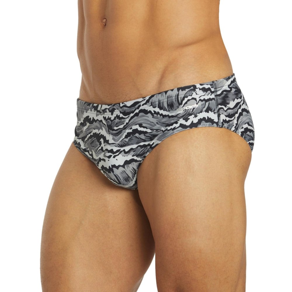 Sporti Men's New Waves Brief Swimsuit - Black - 40
