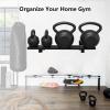 AHDFY Heavy Duty Kettlebell Storage Rack, Wall Mount Kettle Bells Holder, Gym Organization for Kettlebells 8 10 12 16 20Kg, Stainless Steel, Matt Black, Save Space in Your Gym, 80 x 25 x 15cm view 2