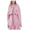 tuduoms Women's Vintage Trench Cape Wool Blend Hooded Coat Poncho Halloween Witch Cosplay Costumes Hooded Cape Short Cloak view 1