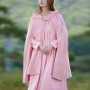 tuduoms Women's Vintage Trench Cape Wool Blend Hooded Coat Poncho Halloween Witch Cosplay Costumes Hooded Cape Short Cloak view 3