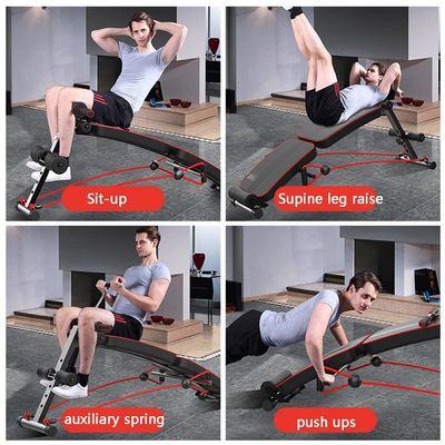 Sit Up Bench Adjustable Slant Board with Headrest Folding Sit Up Exercise Equipment Abs Training Supine Plank for Home Gym (Color : Black, Size : 128 * 30 * 60cm)