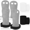 Amrta Gymnastics Grips Wristbands Sets for Girls Youth Kids 2 Pair Palm Protection Equipment with Wrist Support, Gymnastic Bar Grip Gloves Set Weightlifting Sports Workout (White-Dark, S) view 1