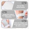 Amrta Gymnastics Grips Wristbands Sets for Girls Youth Kids 2 Pair Palm Protection Equipment with Wrist Support, Gymnastic Bar Grip Gloves Set Weightlifting Sports Workout (White-Dark, S) view 3