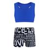 TSSOE Kids Girls 2Pcs Tracksuit Crop Tank Top with Boyshort Set Gymnastics Ballet Dance Outfits Work Out Blue 8-10 Years view 1