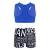 TSSOE Kids Girls 2Pcs Tracksuit Crop Tank Top with Boyshort Set Gymnastics Ballet Dance Outfits Work Out Blue 8-10 Years view 2