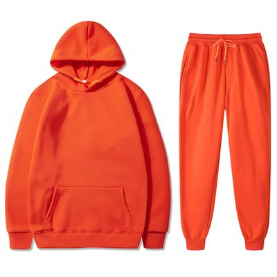 Casual Hoodie and Sweatpants Outfit Cosplay Hooded Pullover Sweatsuits Jogger Sets (Orange,XL,X-Large)