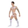 Maiyifu-GJ Men's Nylon Body Chest Jockstrap One Piece Harness G-String Bodysuit Backless Wrestling Singlet Leotard Underwear (White 1,Medium) view 4
