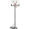 Soozier Portable Basketball Hoop, 5.2-10' Adjustable Height, Weight Base with Ball Holder, Basket Ball Stand on Wheels with 43" Backboard for Outdoor Junior Youth Adult Use, Black, White view 1