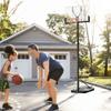 Soozier Portable Basketball Hoop, 5.2-10' Adjustable Height, Weight Base with Ball Holder, Basket Ball Stand on Wheels with 43" Backboard for Outdoor Junior Youth Adult Use, Black, White view 2