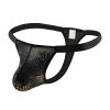 Ctreela Metallic Snakeskin Thongs for Men's Pouch Enhancing G-String Sexy Low Rise T-Back Underwear for Sex Party Club view 1
