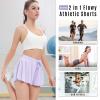 QooNoo 2 in 1 Athletic Shorts for Women Flowy Running Butterfly Shorts with Pockets High Elastic Gym Shorts Workout Tennis Skorts (Lavender,Medium) view 4