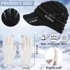 4 Sets Womens Winter Hats with Visor Winter Gloves Warm Beanie Hats with Brim Sequined Flower Touchscreen Gloves(Classic Color) view 2