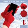 4 Sets Womens Winter Hats with Visor Winter Gloves Warm Beanie Hats with Brim Sequined Flower Touchscreen Gloves(Classic Color) view 4