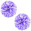 Charque 2 Pack Cheerleading Pom Poms with Four Finger Handle, Colorful Matte Matter Flowe Ball Cheer Poms for School Cheering Dance Team Cheerleading Uniform Accessories Kids Youth Adults Audience view 1