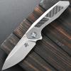 Sitivien ST996 Folding Knife,Handmade M390 Pearlescent Polishing Blade,Titanium & Carbon Fiber Handle Pocket Knife for Outdoor Camping,Hiking,Hunting(Gray) view 2