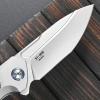Sitivien ST996 Folding Knife,Handmade M390 Pearlescent Polishing Blade,Titanium & Carbon Fiber Handle Pocket Knife for Outdoor Camping,Hiking,Hunting(Gray) view 4