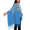 Personalized Women's Scarf Cashmere Shawl Add Your Own Logo/Design/Text Women's Cashmere Shawl Blue view 4