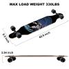 TLHB Longboard Skateboard, 41 Inch Drop Through Longboard Complete 9-Ply Nature Maple Premium Cruiser Long Board for Adults, Teens and Kids - High-Speed Bearings & T-Tool-Spaceman view 4