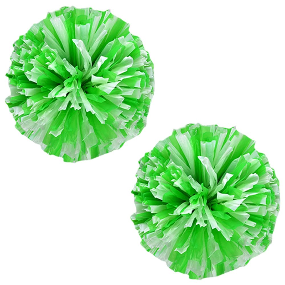 Charque 2 Pack Cheerleading Pom Poms with Four Finger Handle, Colorful Matte Matter Flowe Ball Cheer Poms for School Cheering Dance Team Cheerleading Uniform Accessories Kids Youth Adults Audience