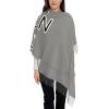 Personalized Women's Scarf Cashmere Shawl Add Your Own Logo/Design/Text Women's Cashmere Shawl Gray view 3