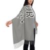 Personalized Women's Scarf Cashmere Shawl Add Your Own Logo/Design/Text Women's Cashmere Shawl Gray view 4