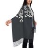Personalized Women's Scarf Cashmere Shawl Add Your Own Logo/Design/Text Women's Cashmere Shawl Black, One Size view 4