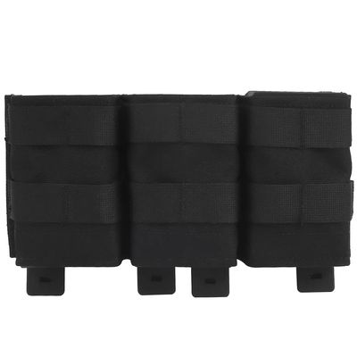 Triple Molle Mag Pouch 5.56 Tactical Open Top M4 M16 Magazine Holder Carrier with Quick Release Magazine Pouch Insert BK