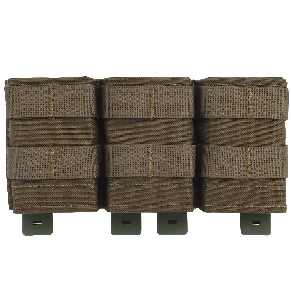 Triple Molle Mag Pouch 5.56 Tactical Open Top M4 M16 Magazine Holder Carrier with Quick Release Magazine Pouch Insert RG