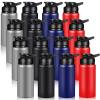 Mimorou 16 Pack Aluminum Water Bottles with Snap Lid Aluminum Reusable Sports Lightweight Leak Proof Water Bottles Bulk for Gym Hiking Cycling Sports Outdoor(17 oz) view 1