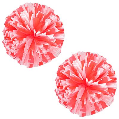 Charque 2 Pack Cheerleading Pom Poms with Four Finger Handle, Colorful Matte Matter Flowe Ball Cheer Poms for School Cheering Dance Team Cheerleading Uniform Accessories Kids Youth Adults Audience