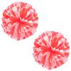 Charque 2 Pack Cheerleading Pom Poms with Four Finger Handle, Colorful Matte Matter Flowe Ball Cheer Poms for School Cheering Dance Team Cheerleading Uniform Accessories Kids Youth Adults Audience view 1