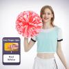 Charque 2 Pack Cheerleading Pom Poms with Four Finger Handle, Colorful Matte Matter Flowe Ball Cheer Poms for School Cheering Dance Team Cheerleading Uniform Accessories Kids Youth Adults Audience view 2