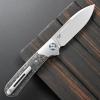 Sitivien ST995 Folding Knife,Handmade M390 Pearlescent Polishing Blade Titanium & Carbon Fiber Handle EDC Tool Knife for Outdoor Camping, Hiking, Survival(Gray) view 3