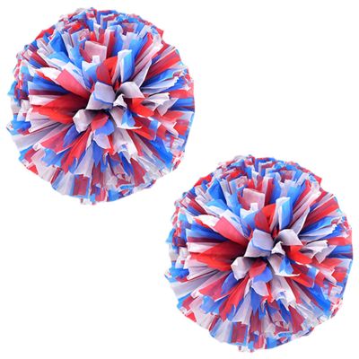 Charque 2 Pack Cheerleading Pom Poms with Four Finger Handle, Colorful Matte Matter Flowe Ball Cheer Poms for School Cheering Dance Team Cheerleading Uniform Accessories Kids Youth Adults Audience