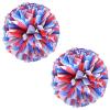 Charque 2 Pack Cheerleading Pom Poms with Four Finger Handle, Colorful Matte Matter Flowe Ball Cheer Poms for School Cheering Dance Team Cheerleading Uniform Accessories Kids Youth Adults Audience view 1