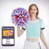 Charque 2 Pack Cheerleading Pom Poms with Four Finger Handle, Colorful Matte Matter Flowe Ball Cheer Poms for School Cheering Dance Team Cheerleading Uniform Accessories Kids Youth Adults Audience view 2