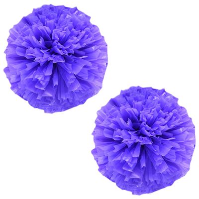 Charque 2 Pack Cheerleading Pom Poms with Four Finger Handle, Colorful Matte Matter Flowe Ball Cheer Poms for School Cheering Dance Team Cheerleading Uniform Accessories Kids Youth Adults Audience