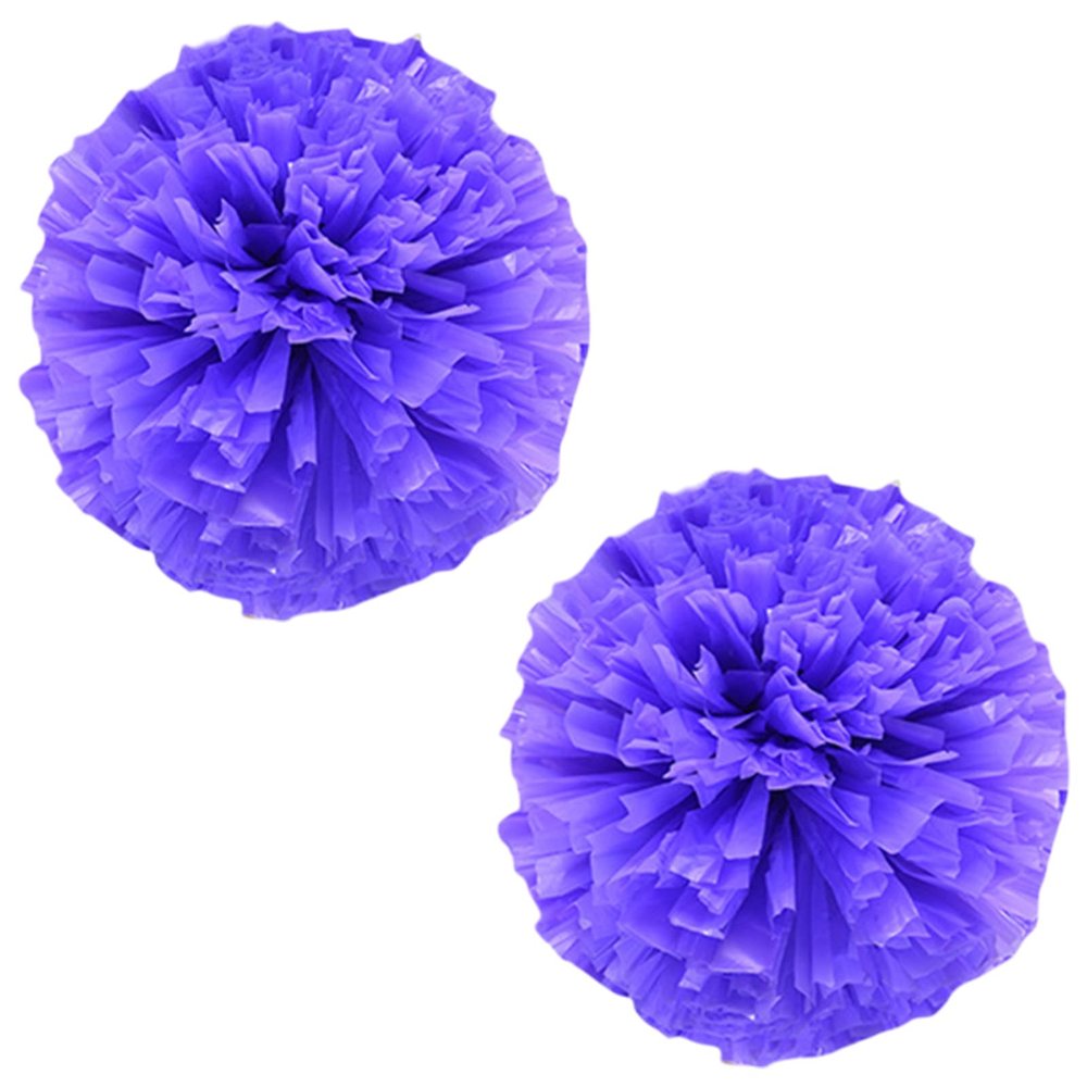 Charque 2 Pack Cheerleading Pom Poms with Four Finger Handle, Colorful Matte Matter Flowe Ball Cheer Poms for School Cheering Dance Team Cheerleading Uniform Accessories Kids Youth Adults Audience