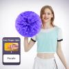 Charque 2 Pack Cheerleading Pom Poms with Four Finger Handle, Colorful Matte Matter Flowe Ball Cheer Poms for School Cheering Dance Team Cheerleading Uniform Accessories Kids Youth Adults Audience view 2
