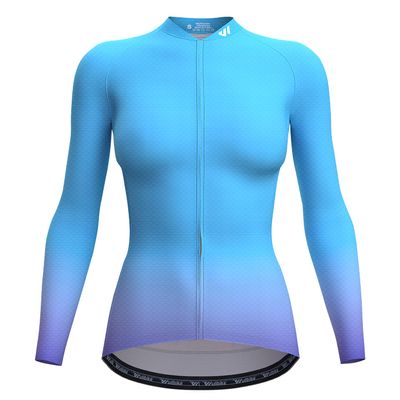 Wulibike Womens Long Sleeve Biking Jersey,Cycle Shirts for Women with Pockets